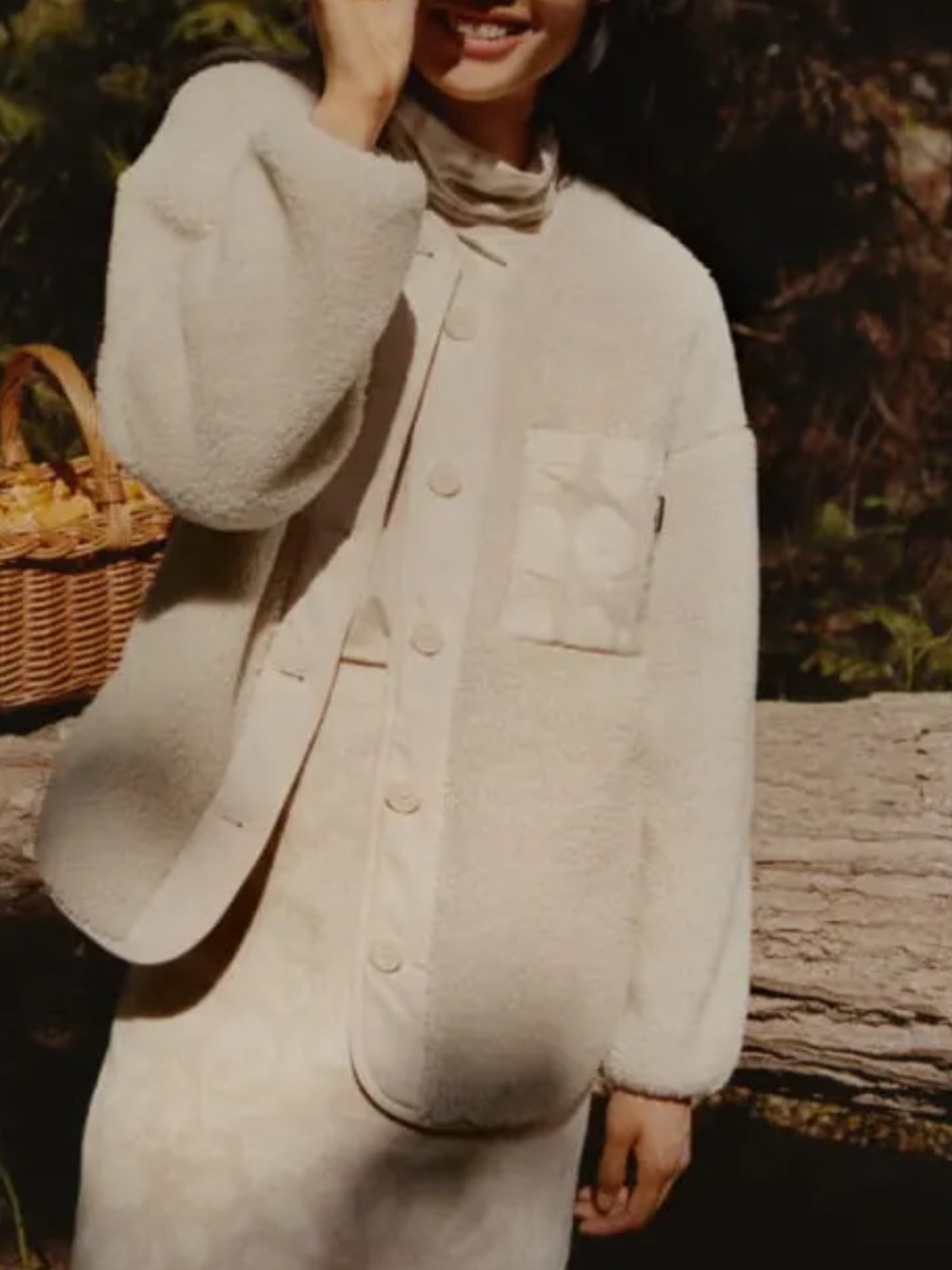 UNICLO X MARIMEKKO Cream Bouclé Button-Front Jacket
